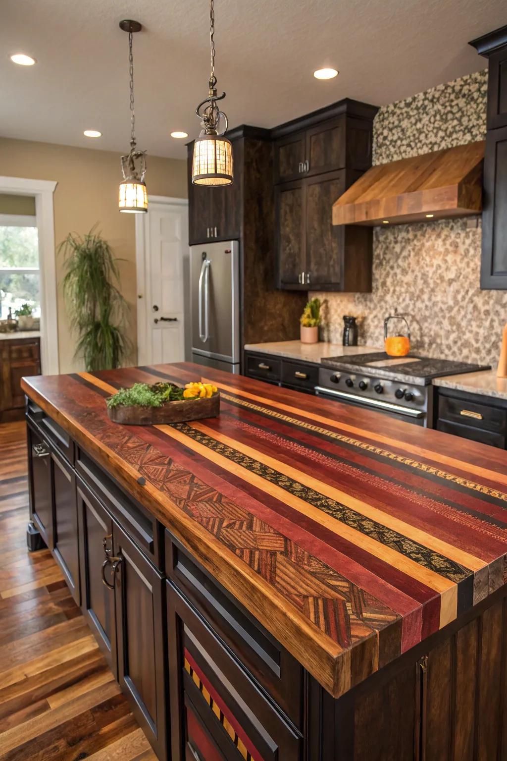 Rare timber countertops infuse inherent artistry and elegance into your cooking space.