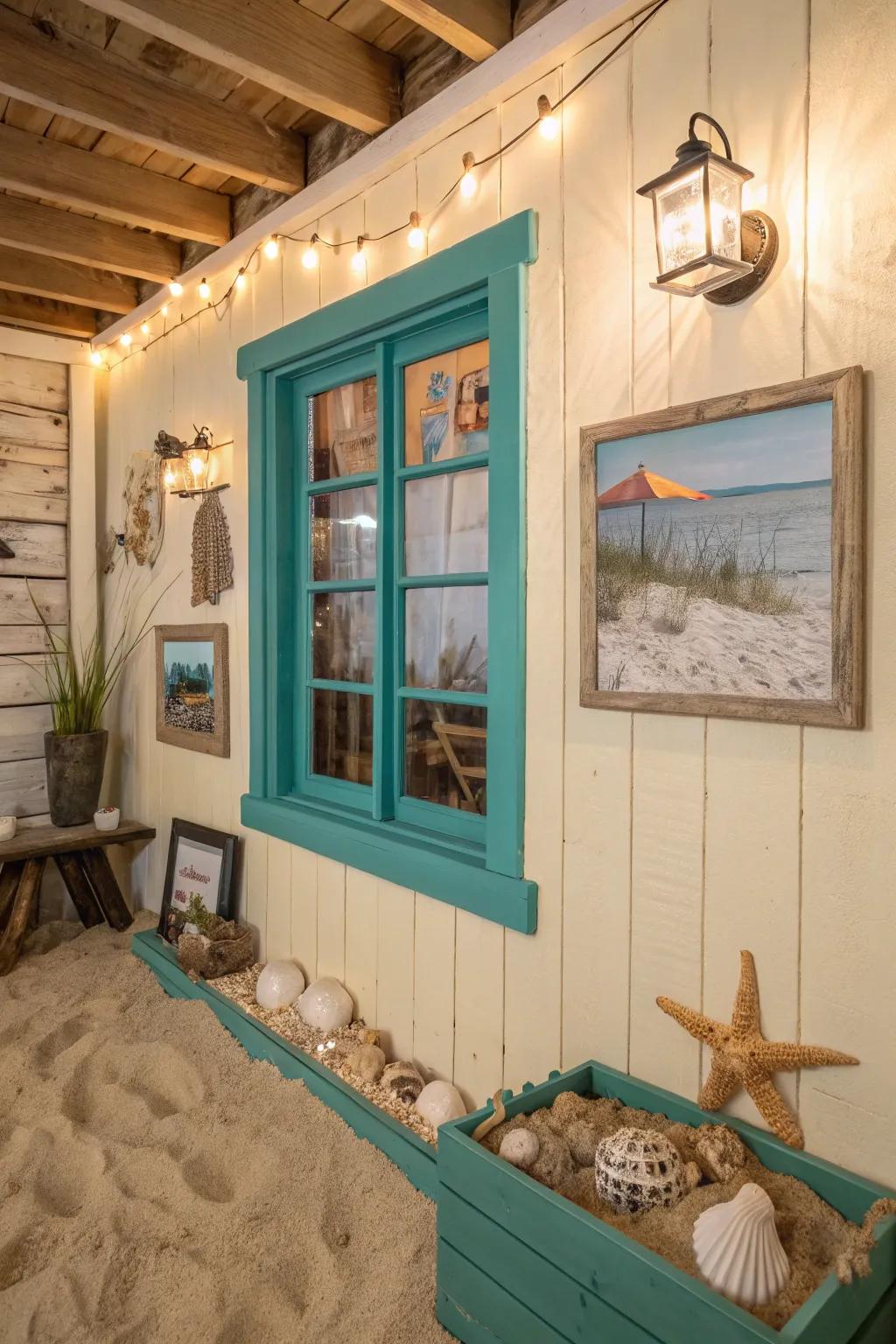 Seafoam frames bring a seaside sensation to any space.