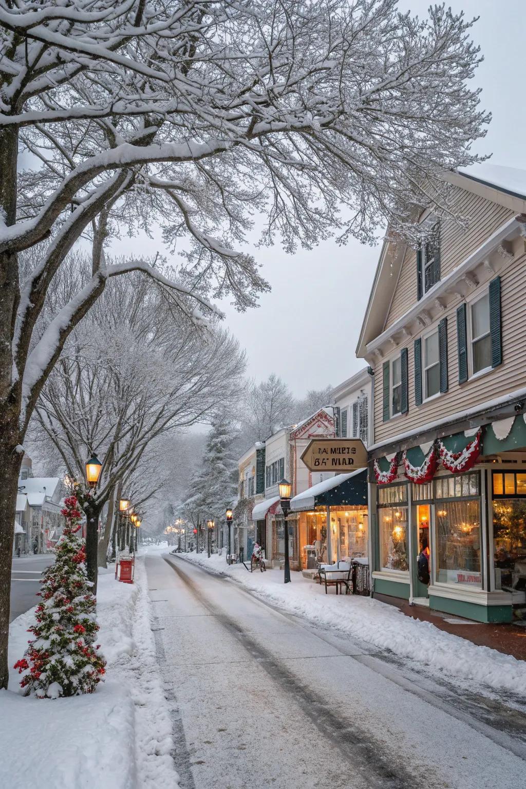 Delight in the whimsical winter charm of Bar Harbor.