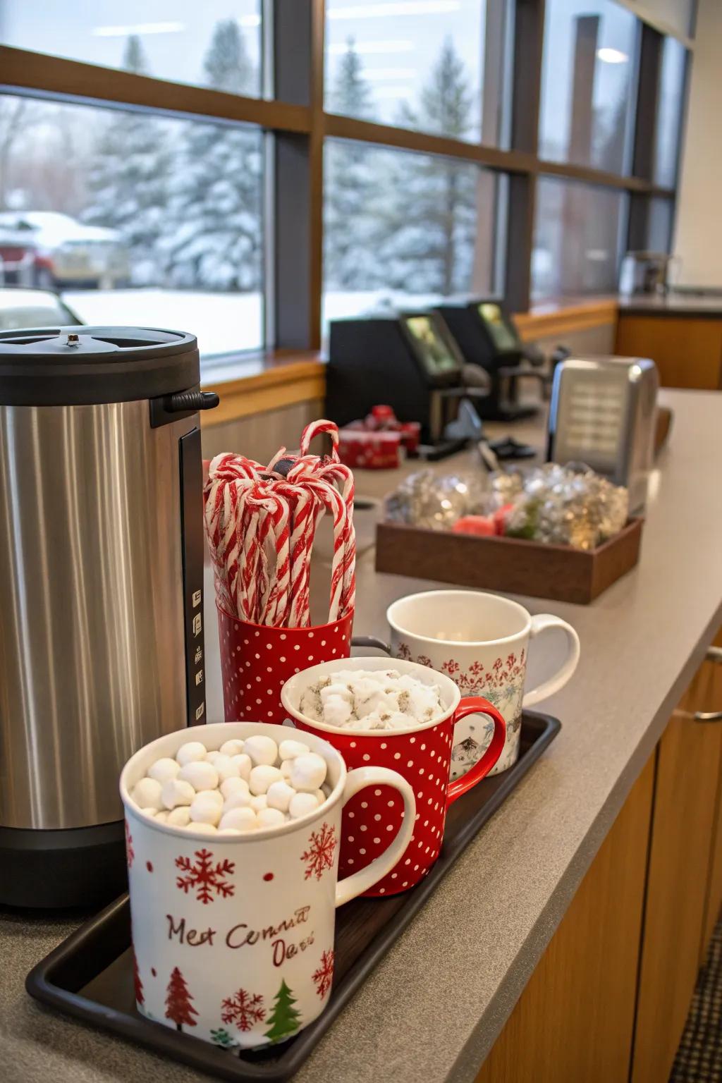 A winter-themed coffee spot warms and delights your office.