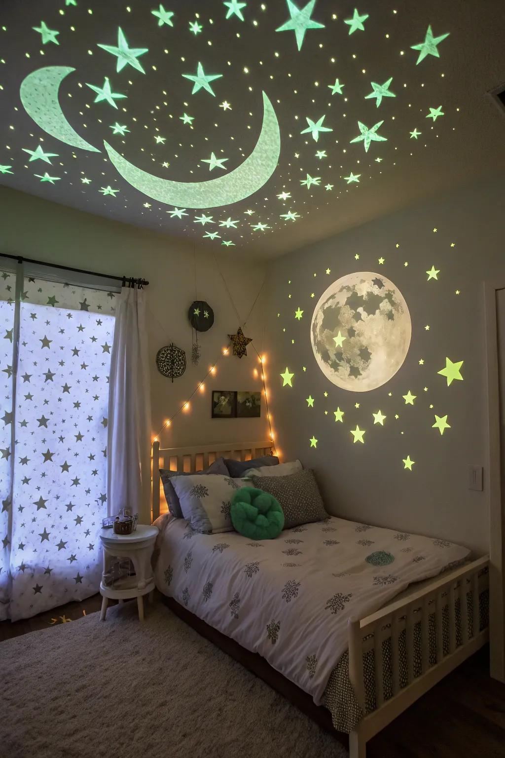 Celestial accents usher a timeless refinement to the quarters.