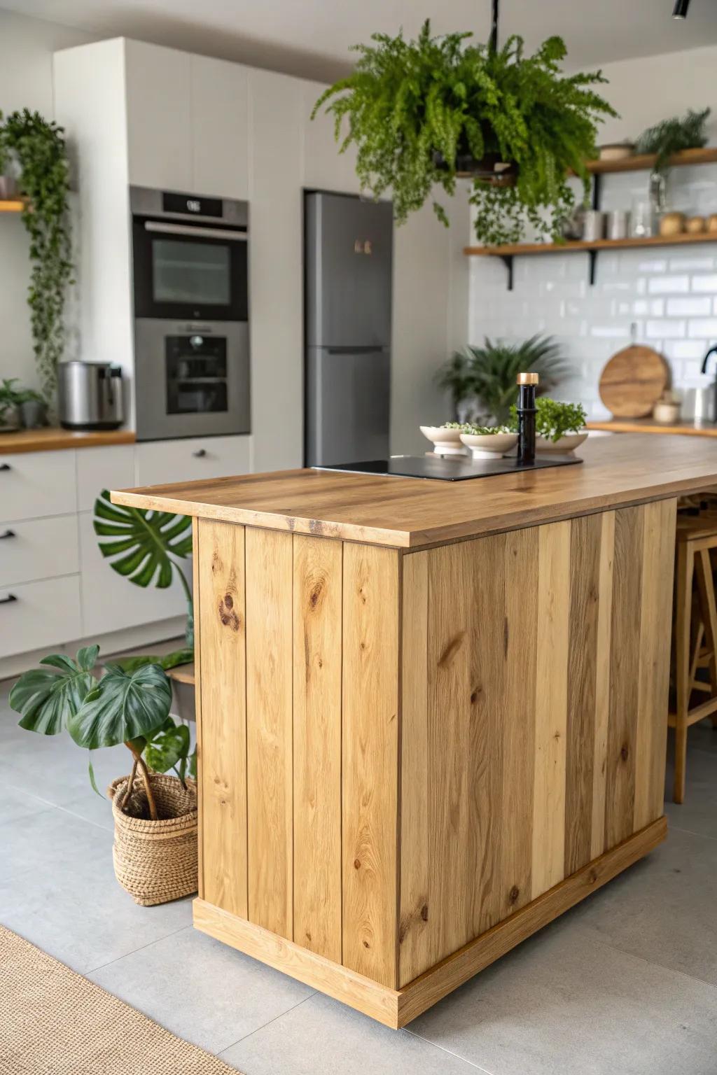 An eco-friendly island that combines sustainability with style.