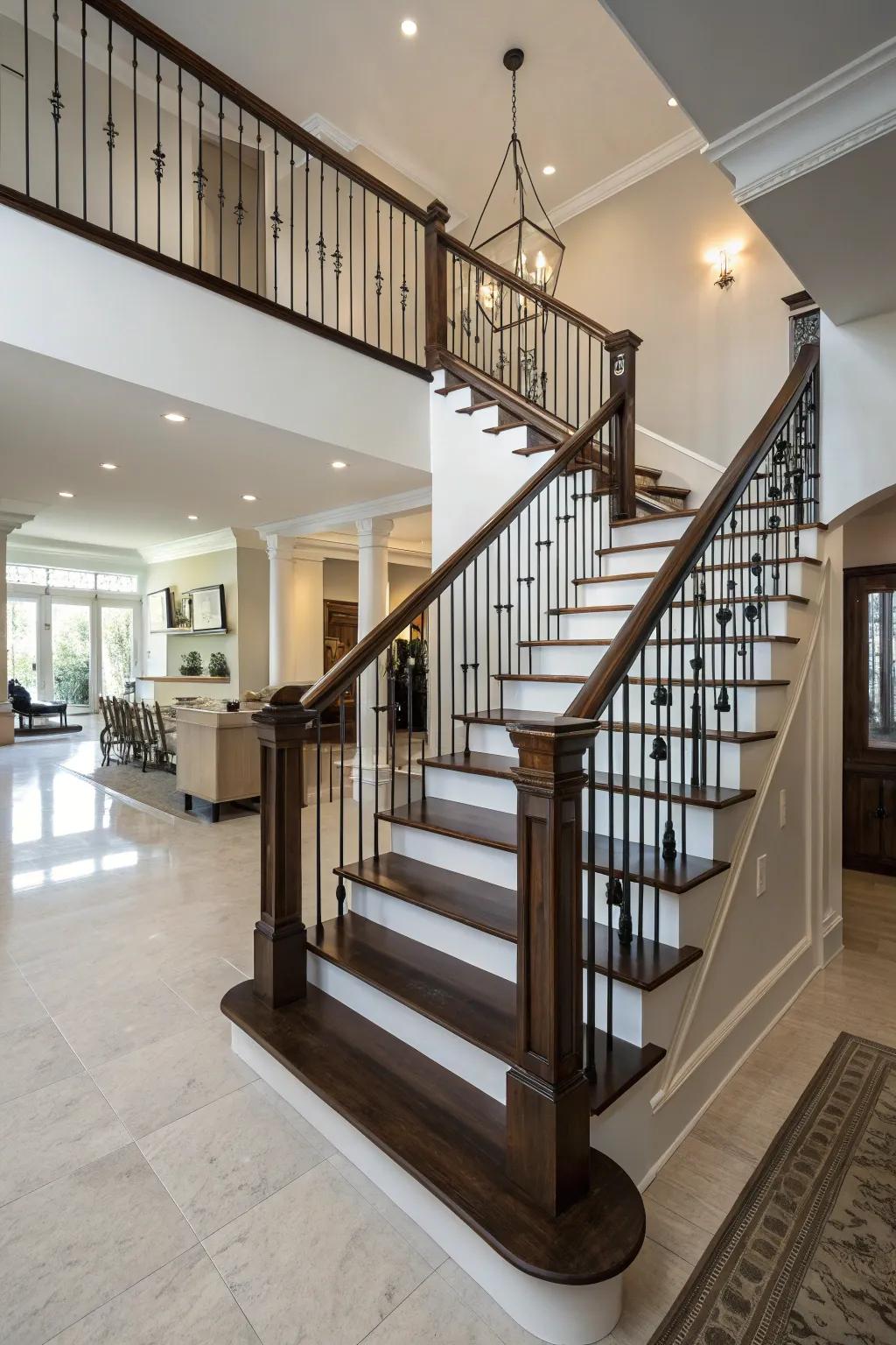 Daring statements: hue contrast in timber railing.