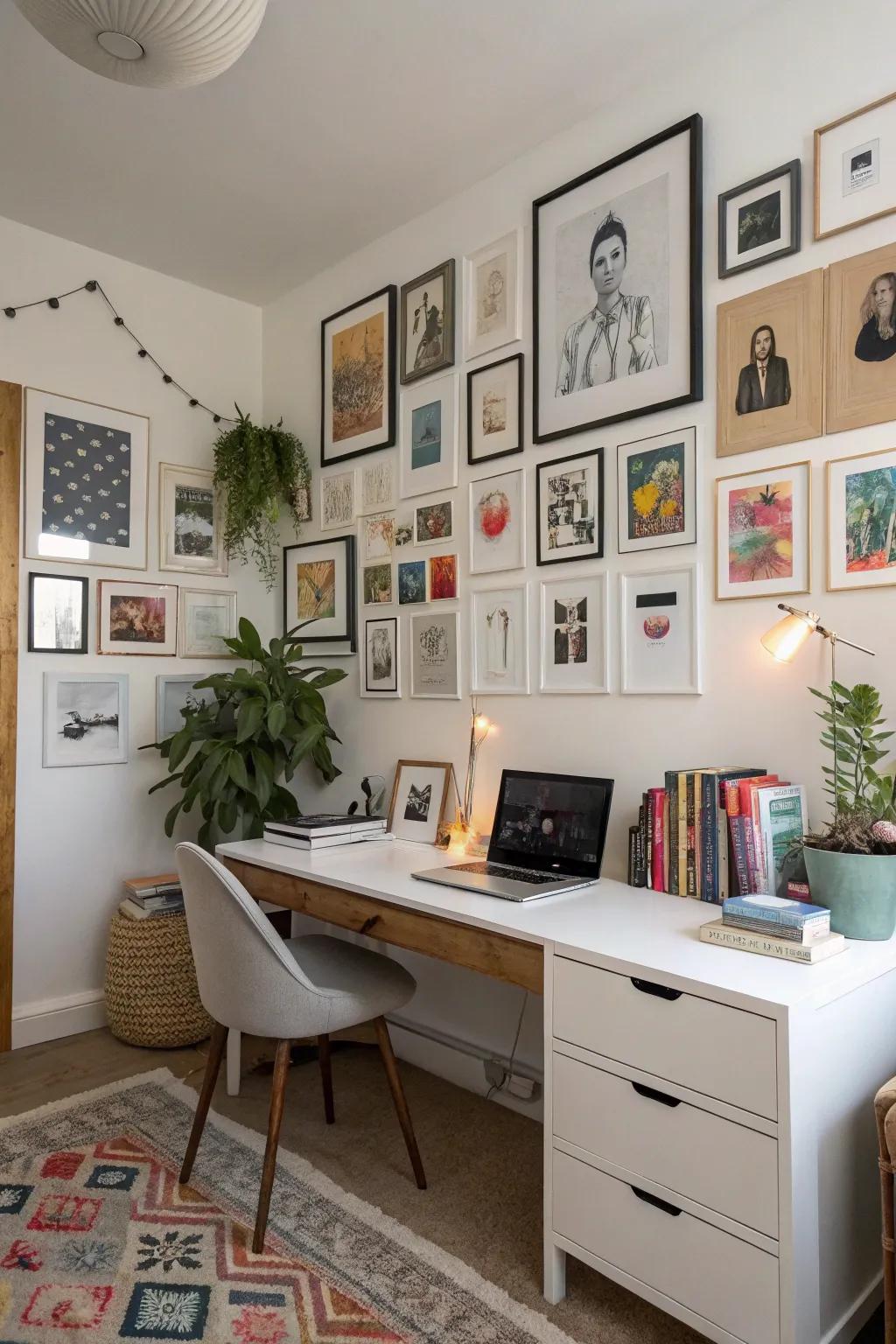 A gallery wall reflects your personality and fosters creativity.