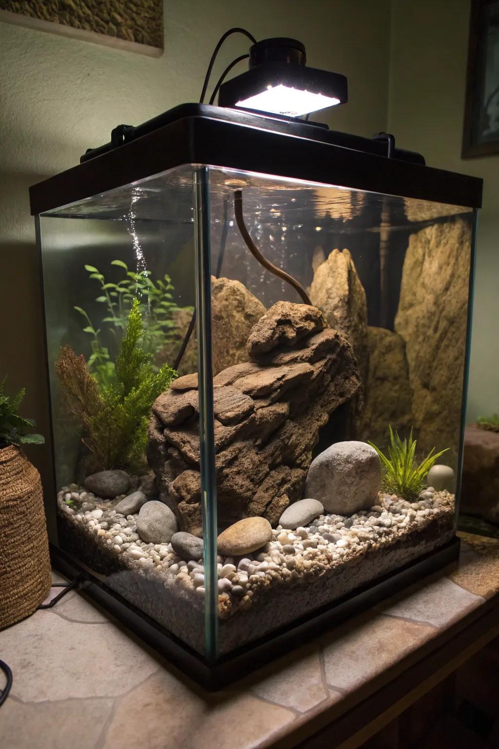 An enigmatic cavern theme provides attraction and appeal.