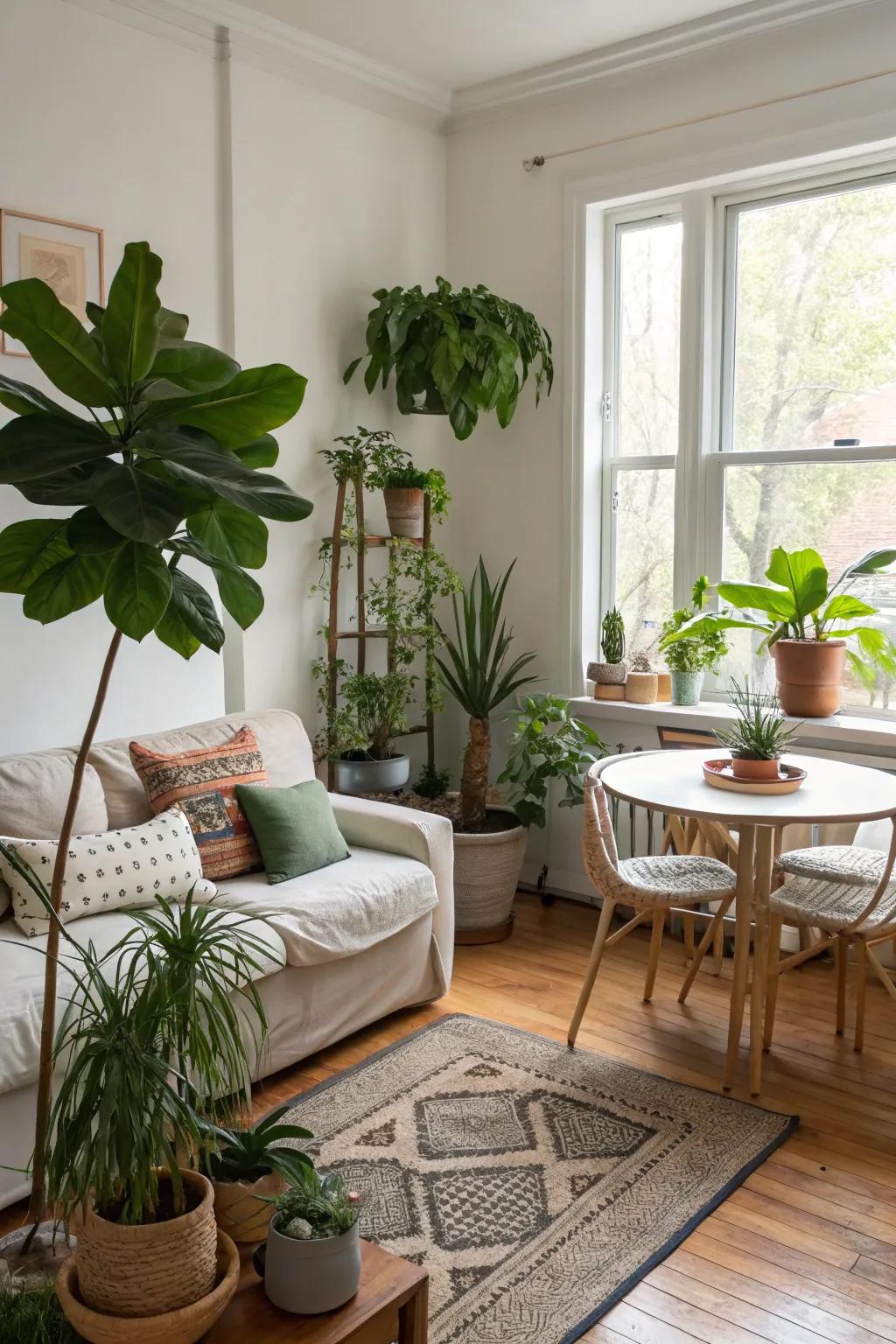 Greenery injects vitality and peace into compact spaces