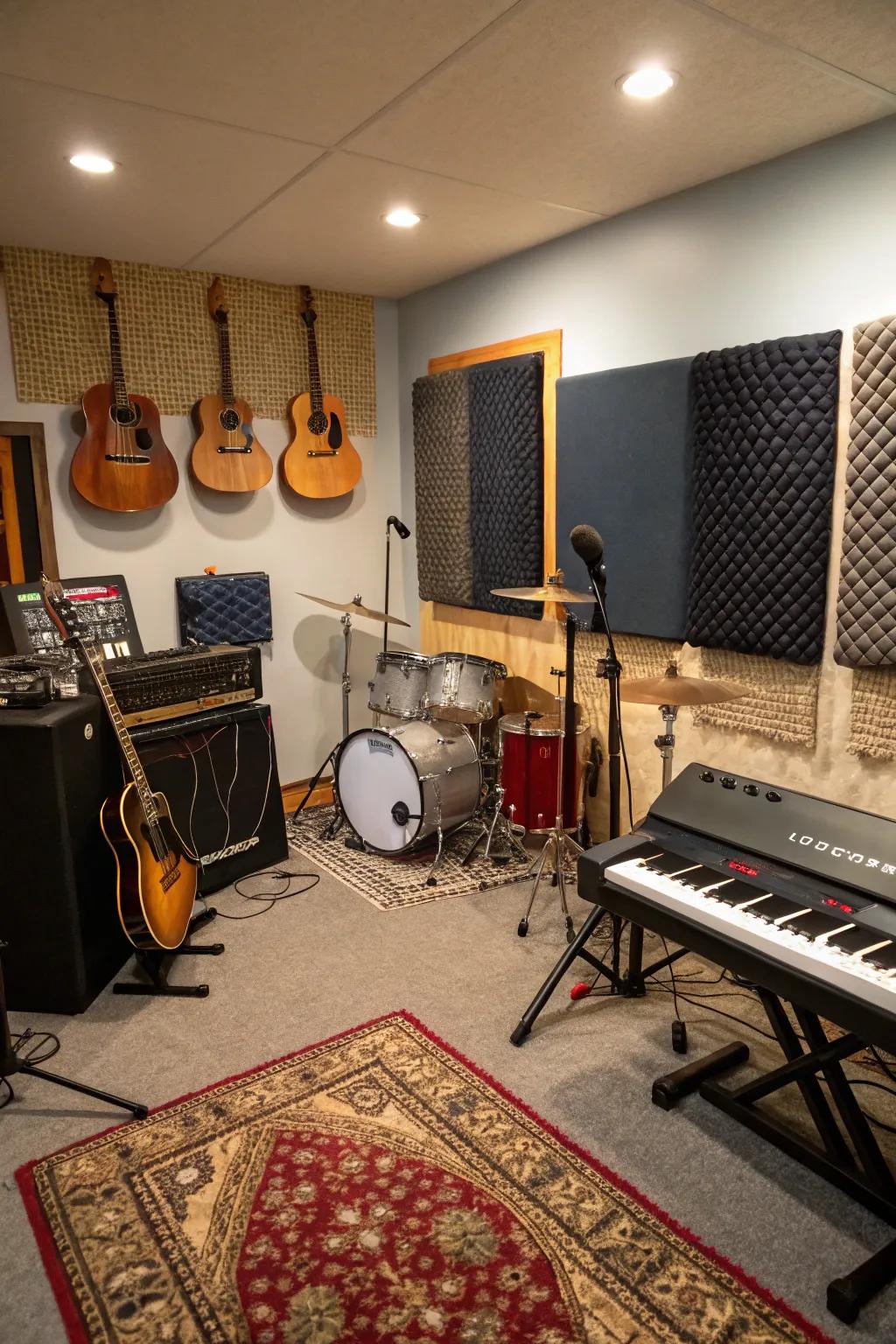 Enter a world of melodies with a dedicated music room.