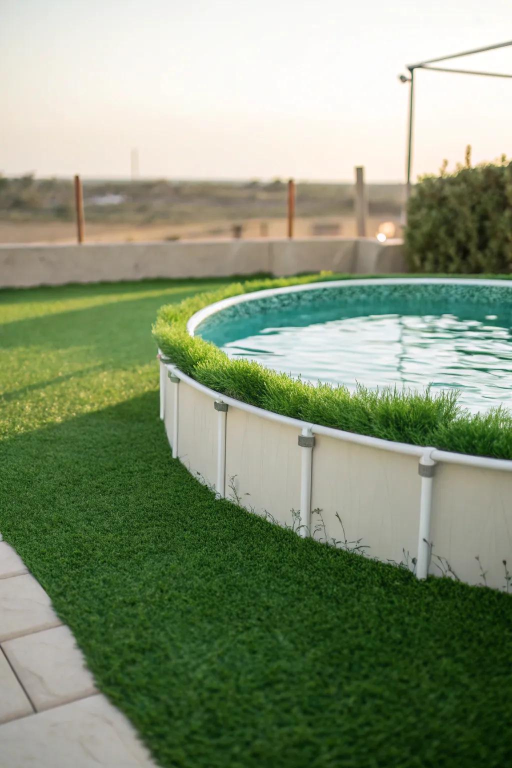 False grass offers comfort and a splash of greenery.