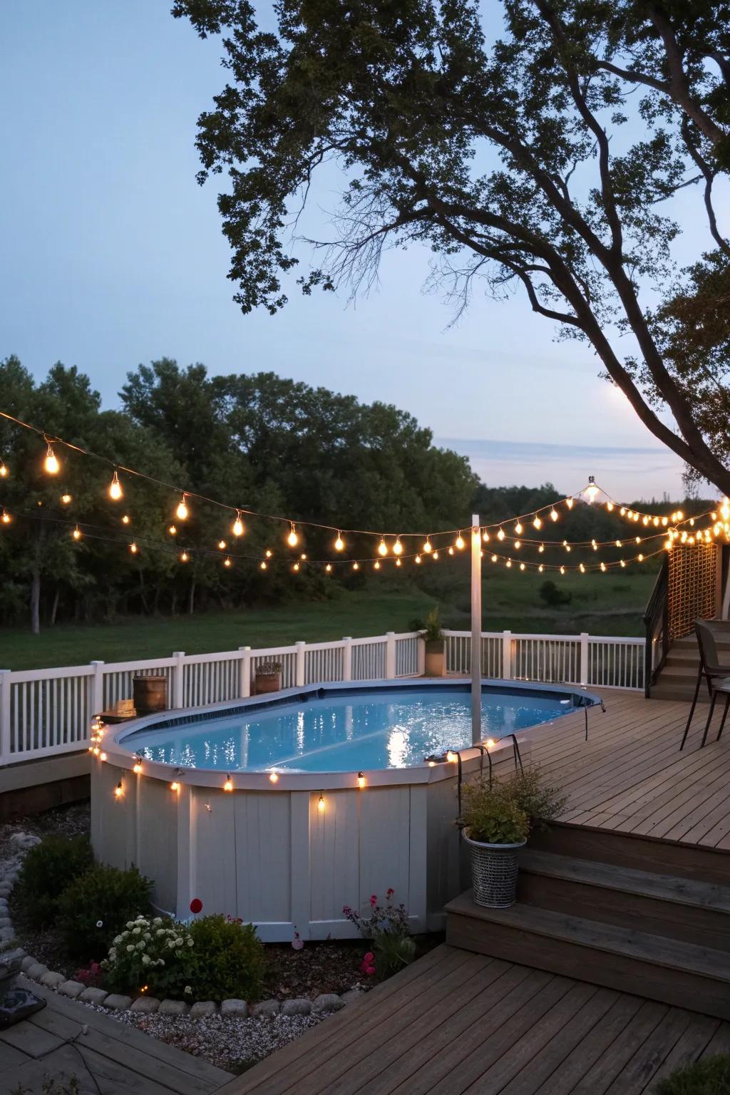 Light up your deck with enchanting outdoor lighting.