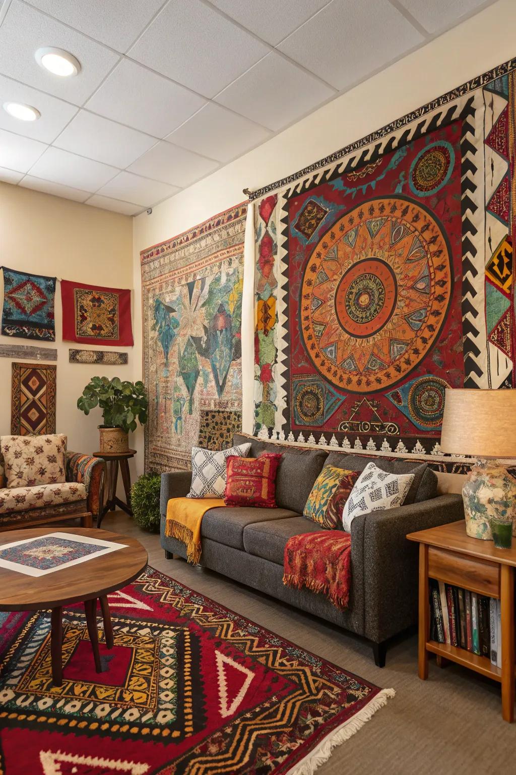 Celebrate diversity using ethnic history murals.