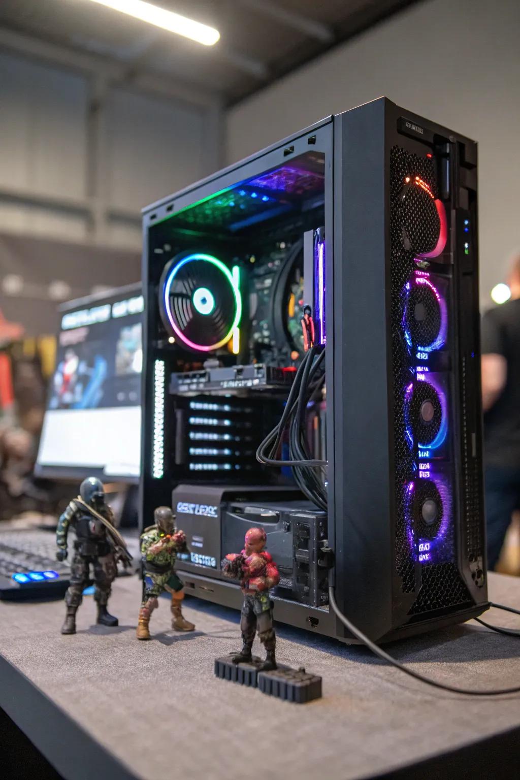 Merge technology with prized items utilizing a Personal Computer casing presentation.