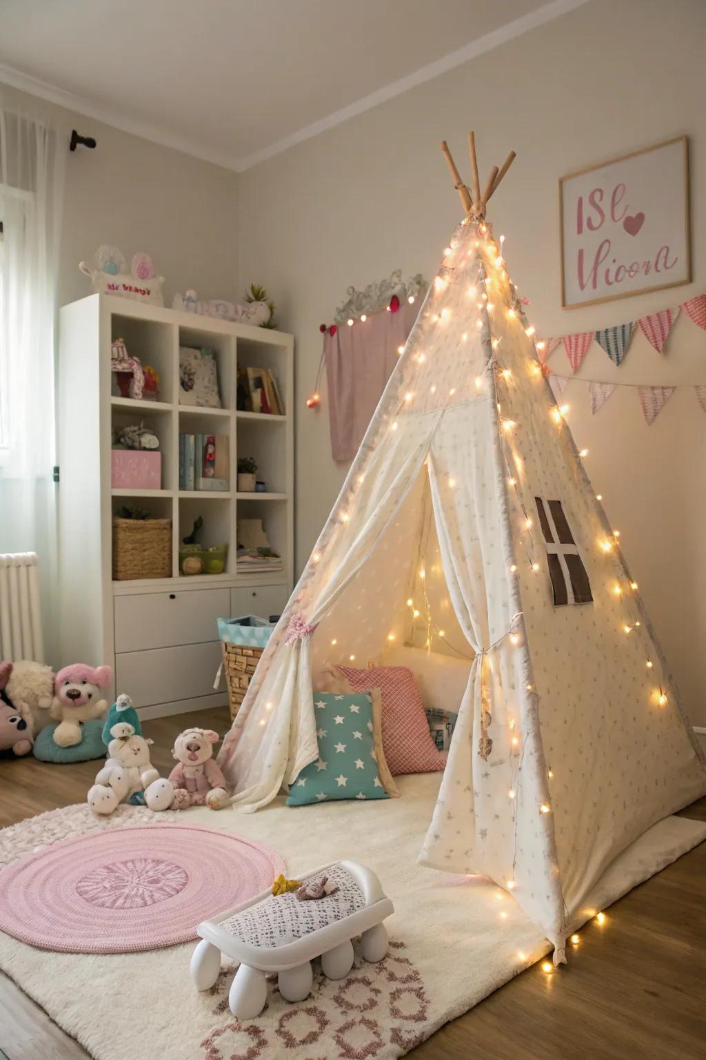 Turn bedtime into an adventure with a light-filled tent.