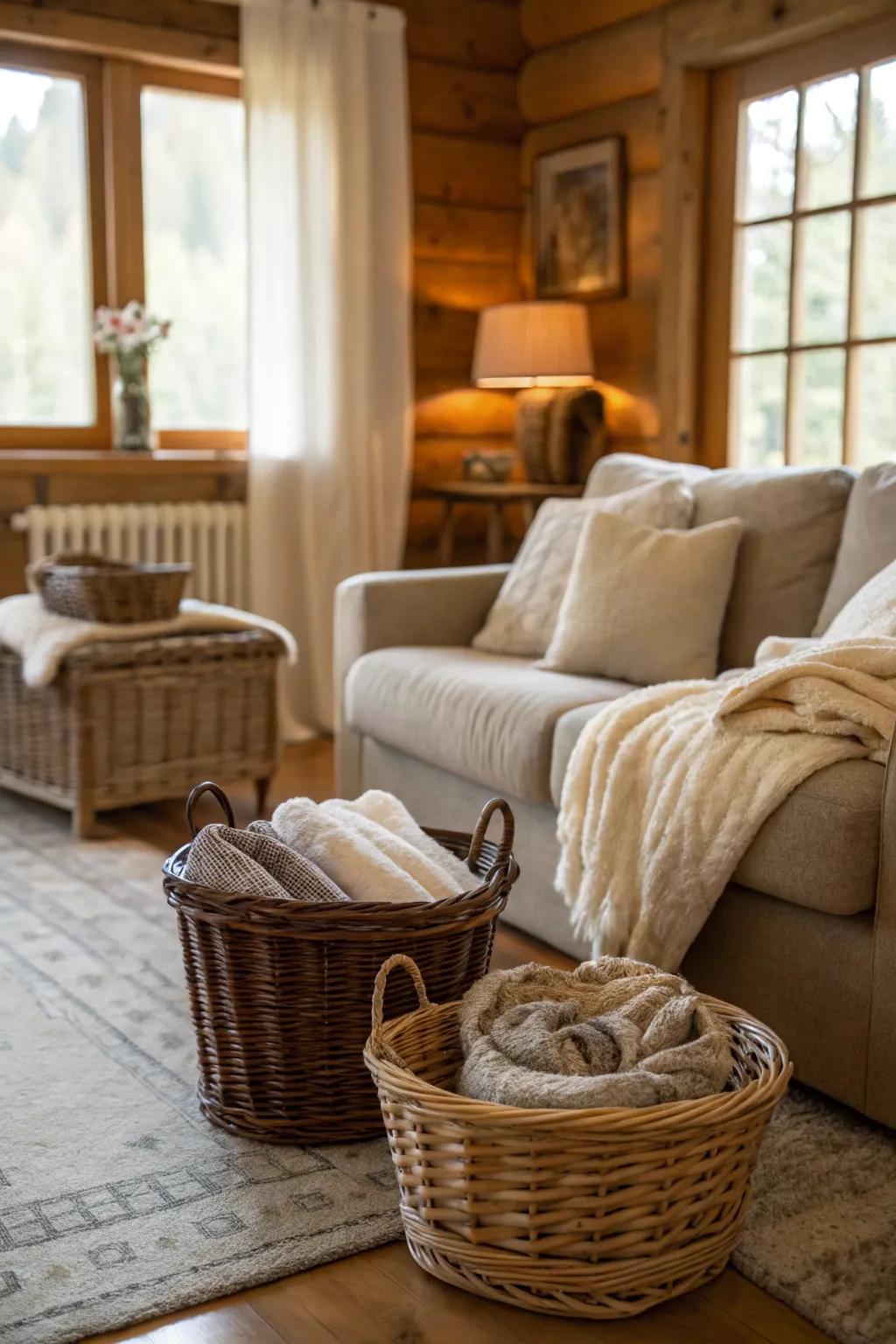 Functional and ornamental baskets for winter storage