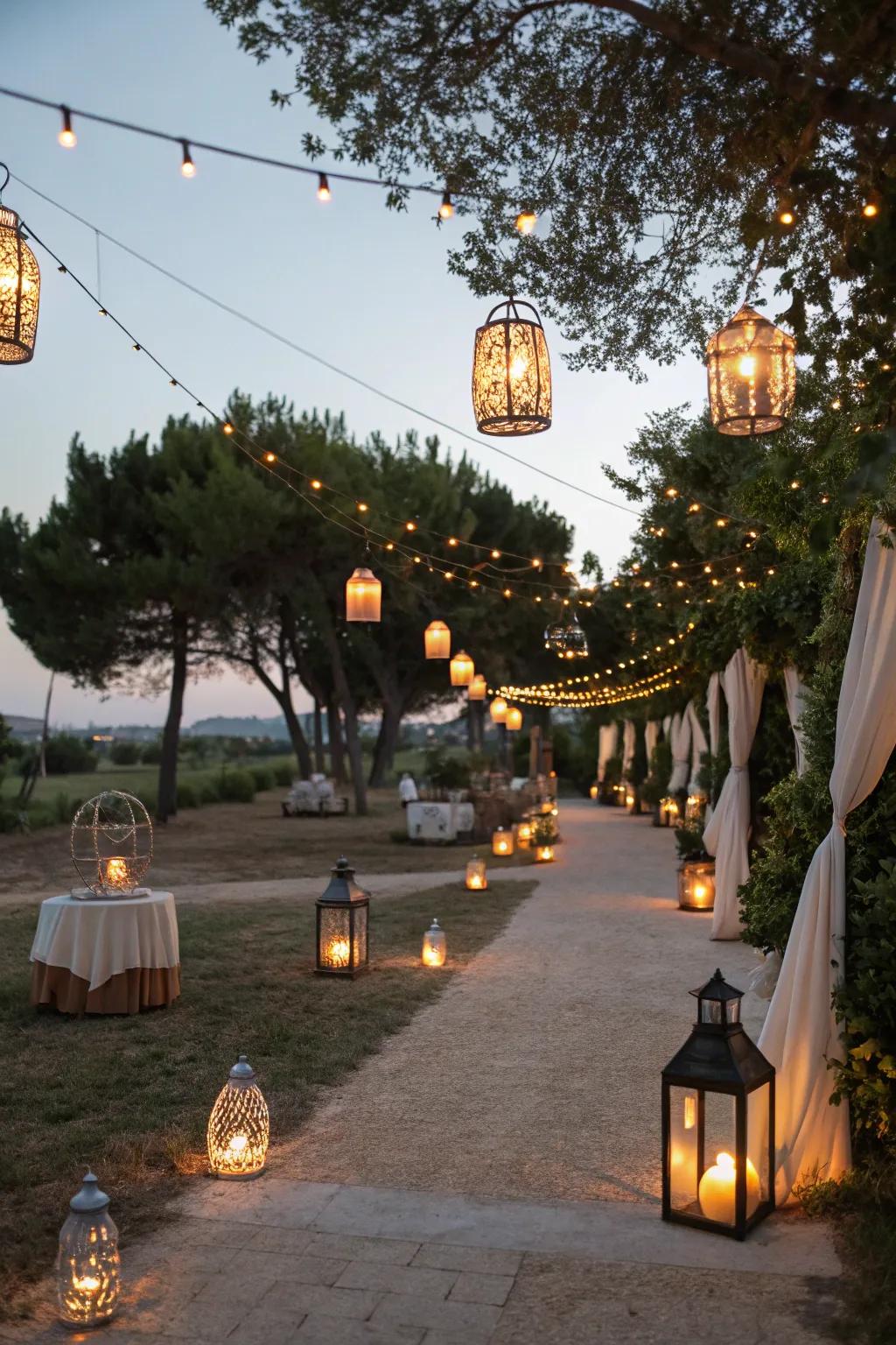 Craft magic outdoors with beautiful lamps.