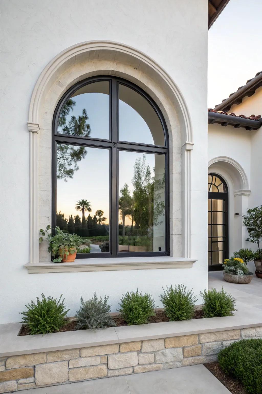 Simple styling highlights the natural beauty of arch windows.