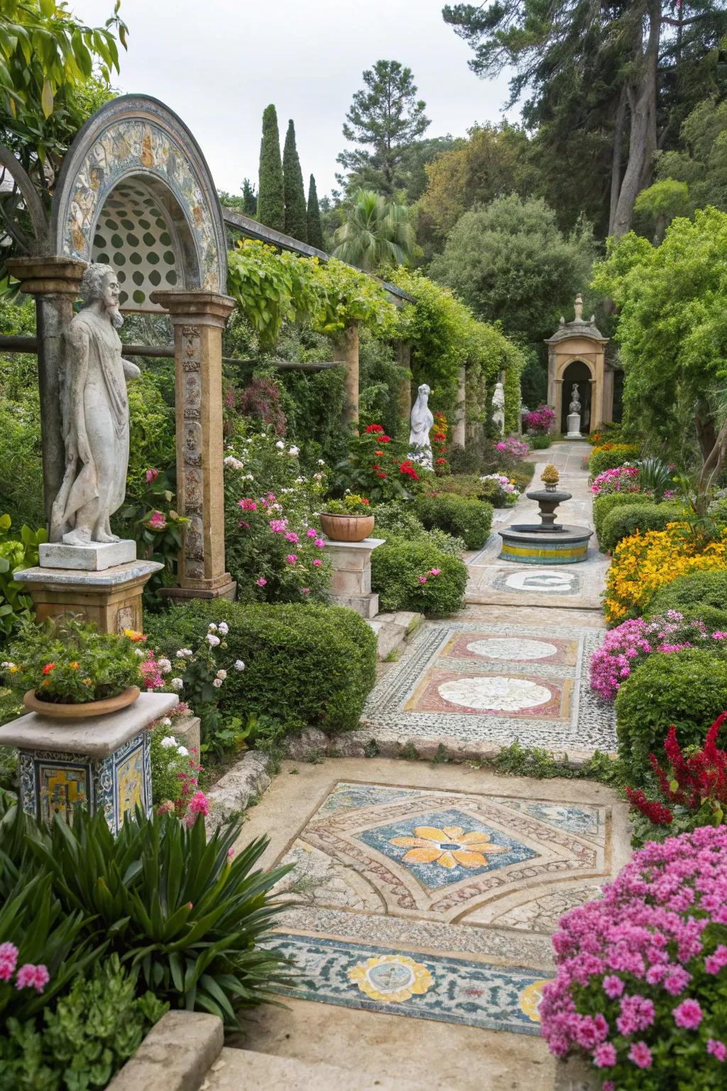 Creative details adding character to the garden.