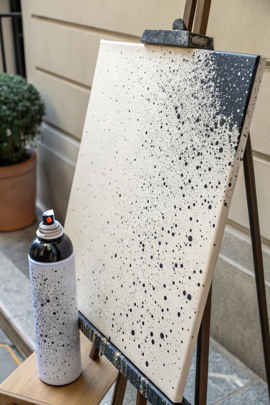 Add spontaneity to your art using a spray bottle technique, enhancing the light and airy feel.