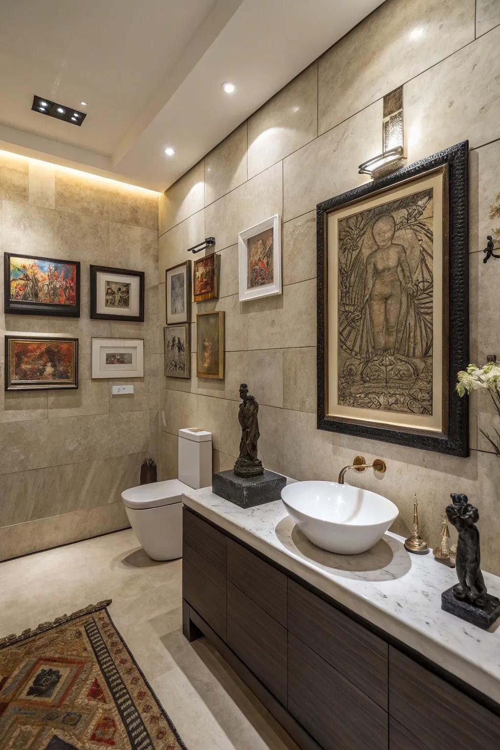 Art in unforeseen locations introduces surprise and delight to your home.