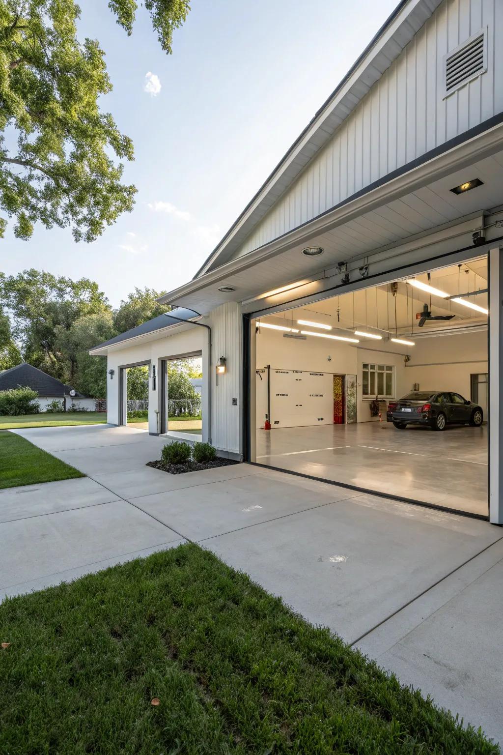 A garage design made for easy future expansion.