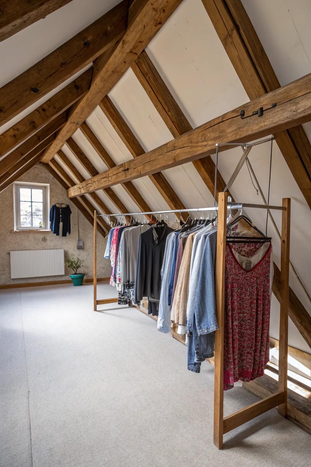 Tension rods let you hang things however you like.