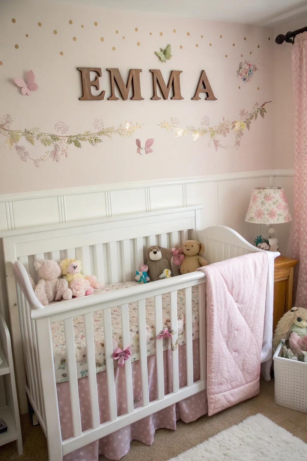 Personalized decor makes the area uniquely your baby's.