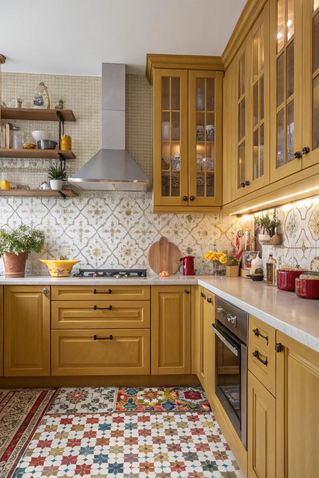 Fun patterns bring a active vibe to the kitchen.