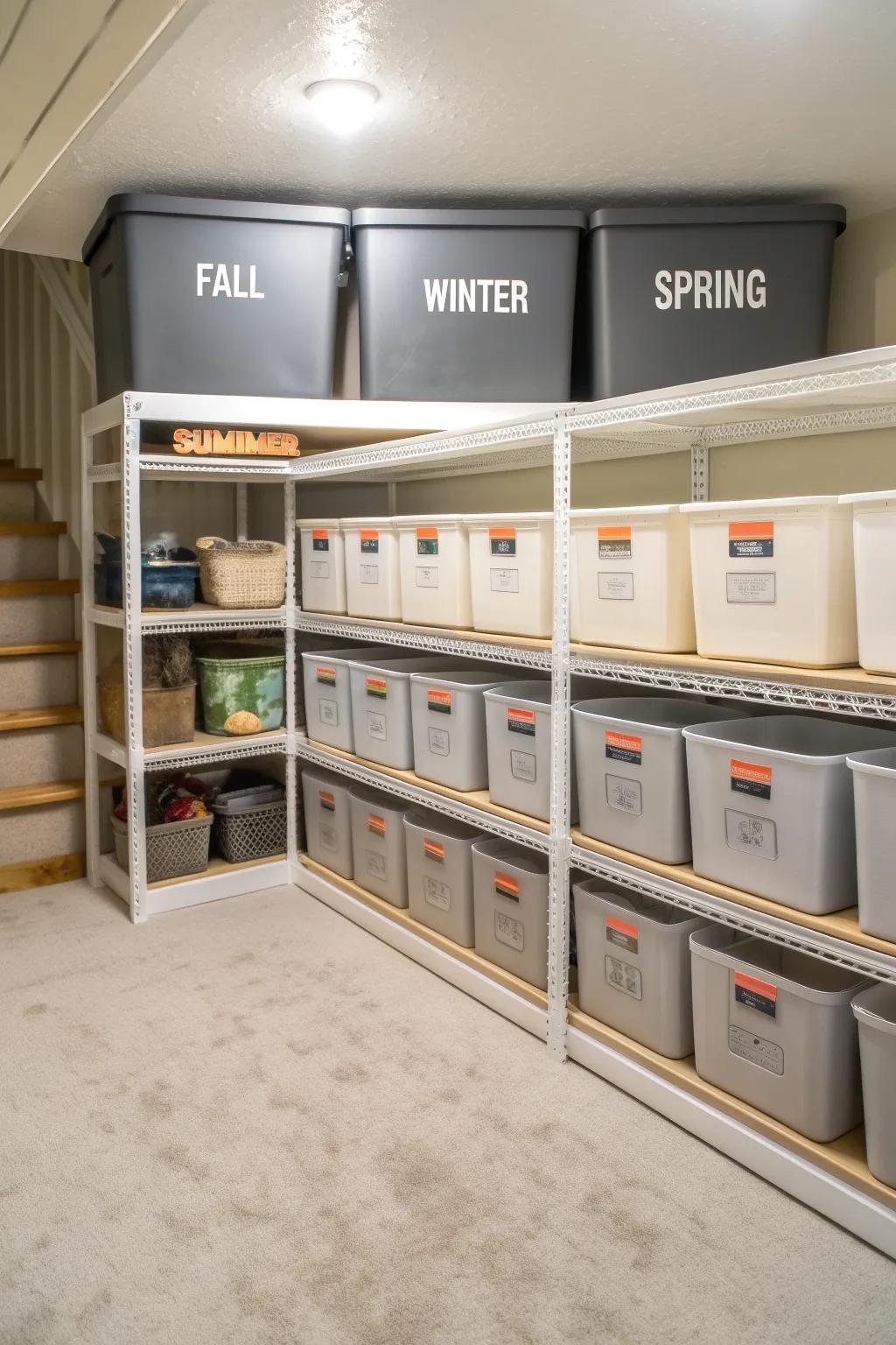 Arranging seasonal decor aids in upholding order and accessibility.