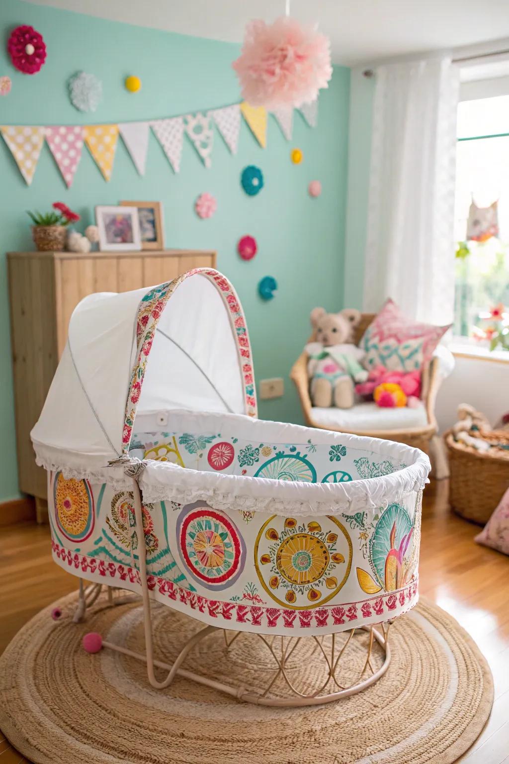 Make a statement with an art-inspired bassinet.