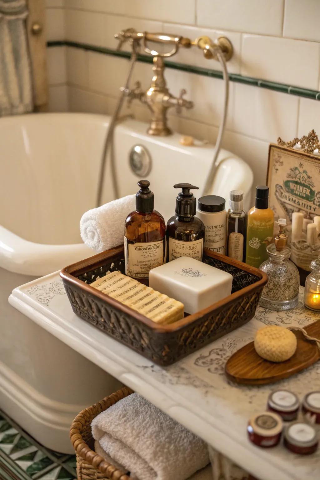 Embrace retro charm with a collection of classic bath items.