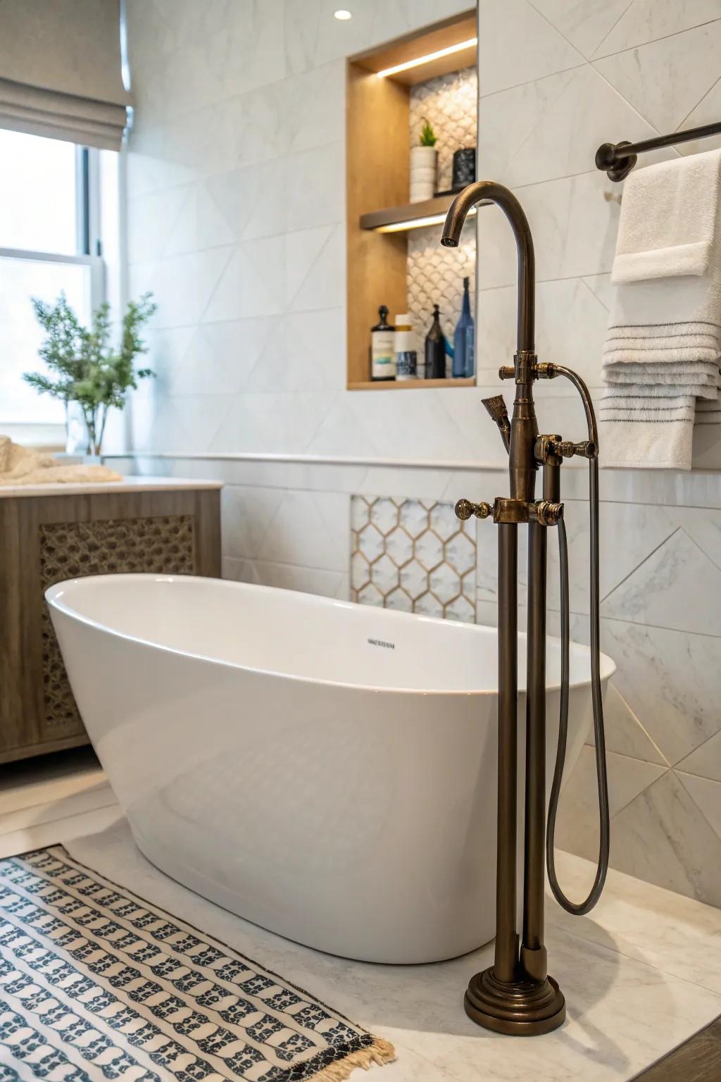 A unique faucet can be a striking feature in your bathroom.