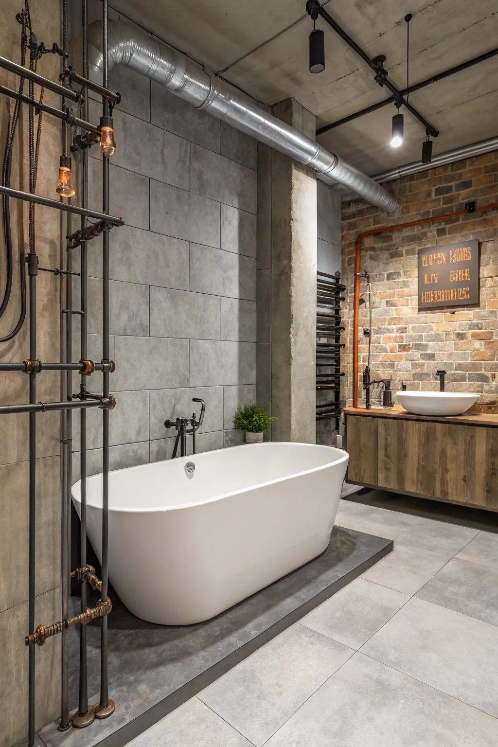 Modern edge with industrial chic concrete tiles