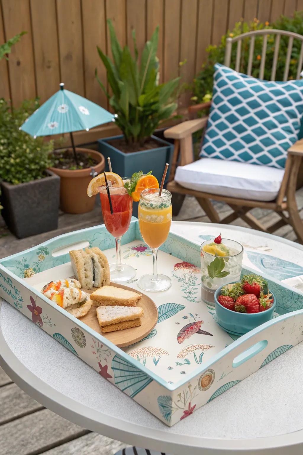 Elevate your gatherings with stylish beach-themed serving trays.
