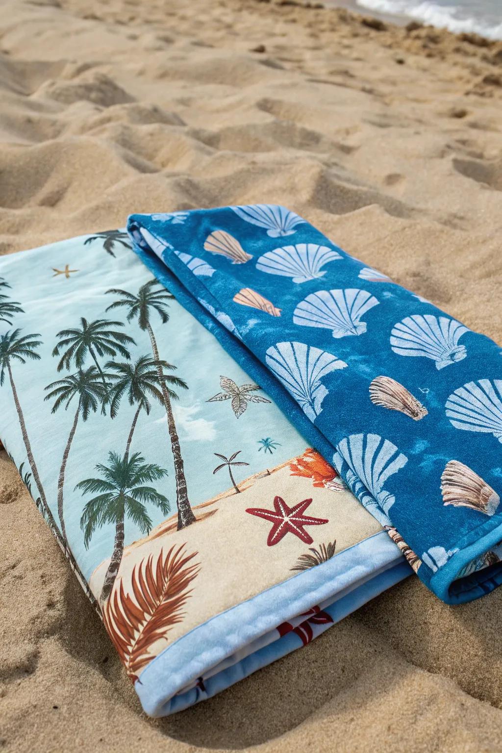 Double your fun with reversible print towels offering two designs all in one.