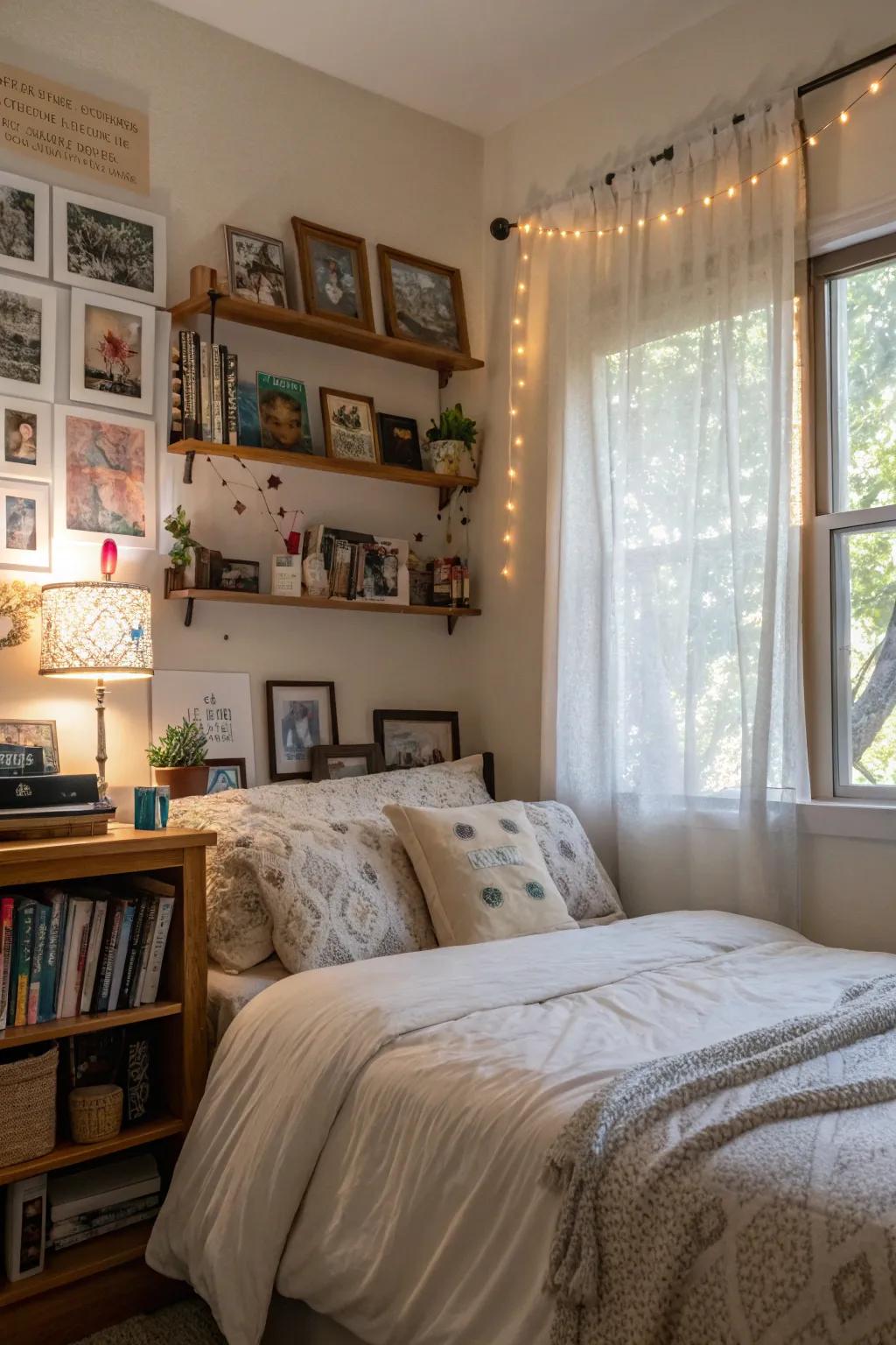 Personal mementos infuse the space with unique character.