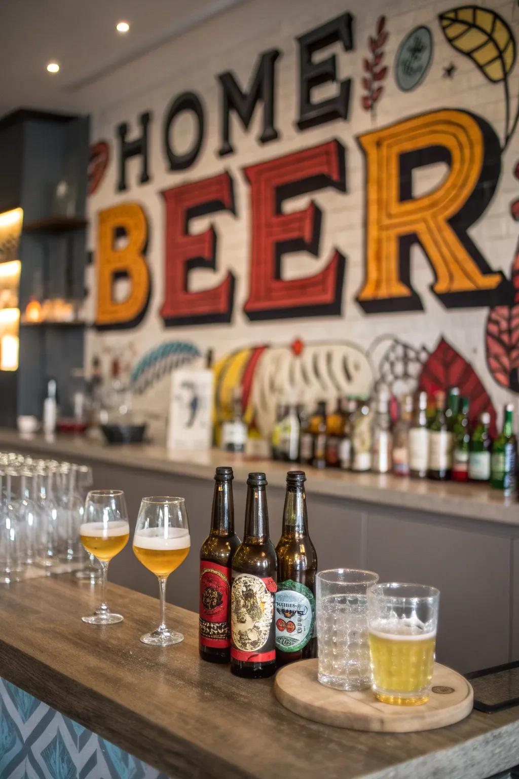Brewing typography artistry formulates a bold declaration.