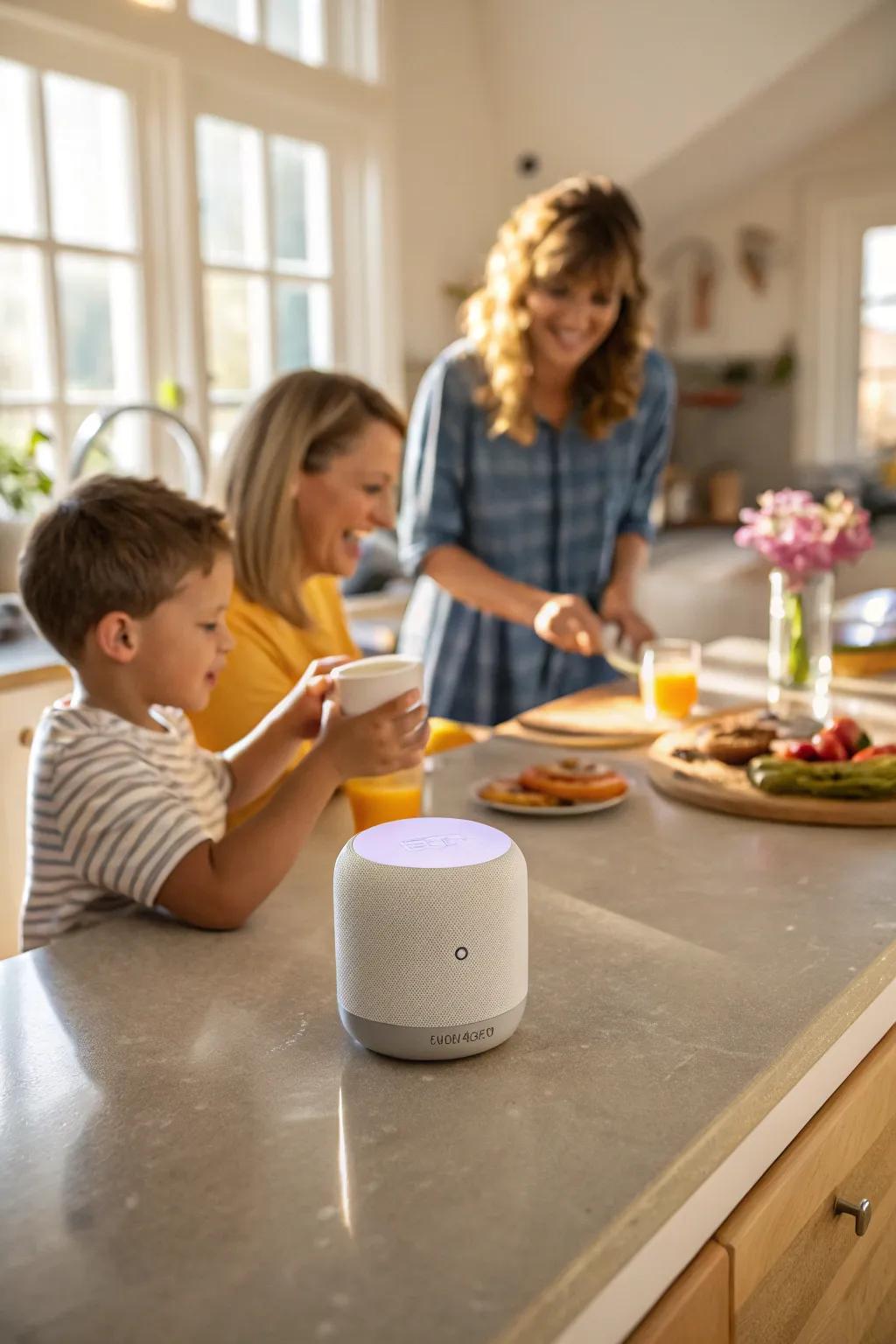 A smart assistant becomes part of the family, providing help during preparations.