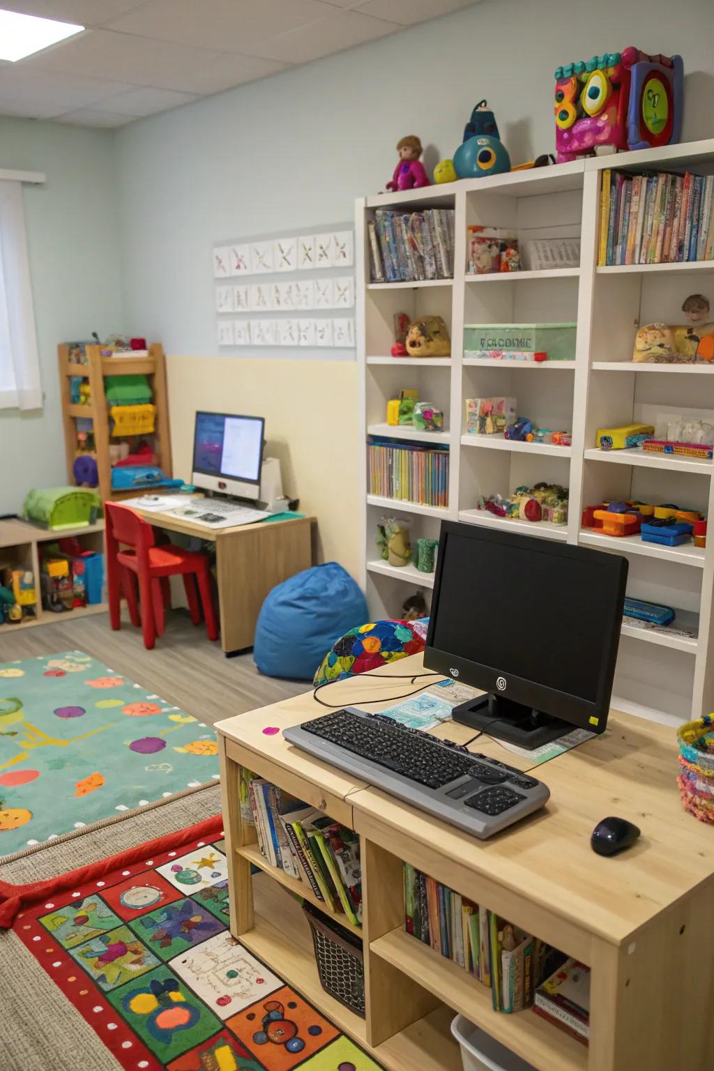 Add technology with a computer area.