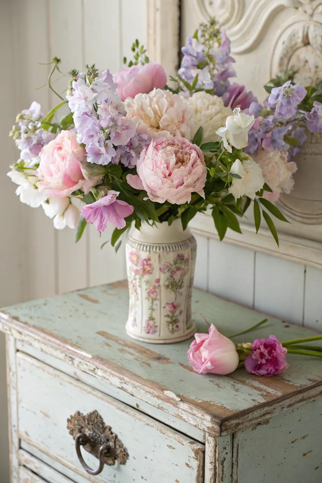Delicate bouquets impart a gentle, comforting charm.
