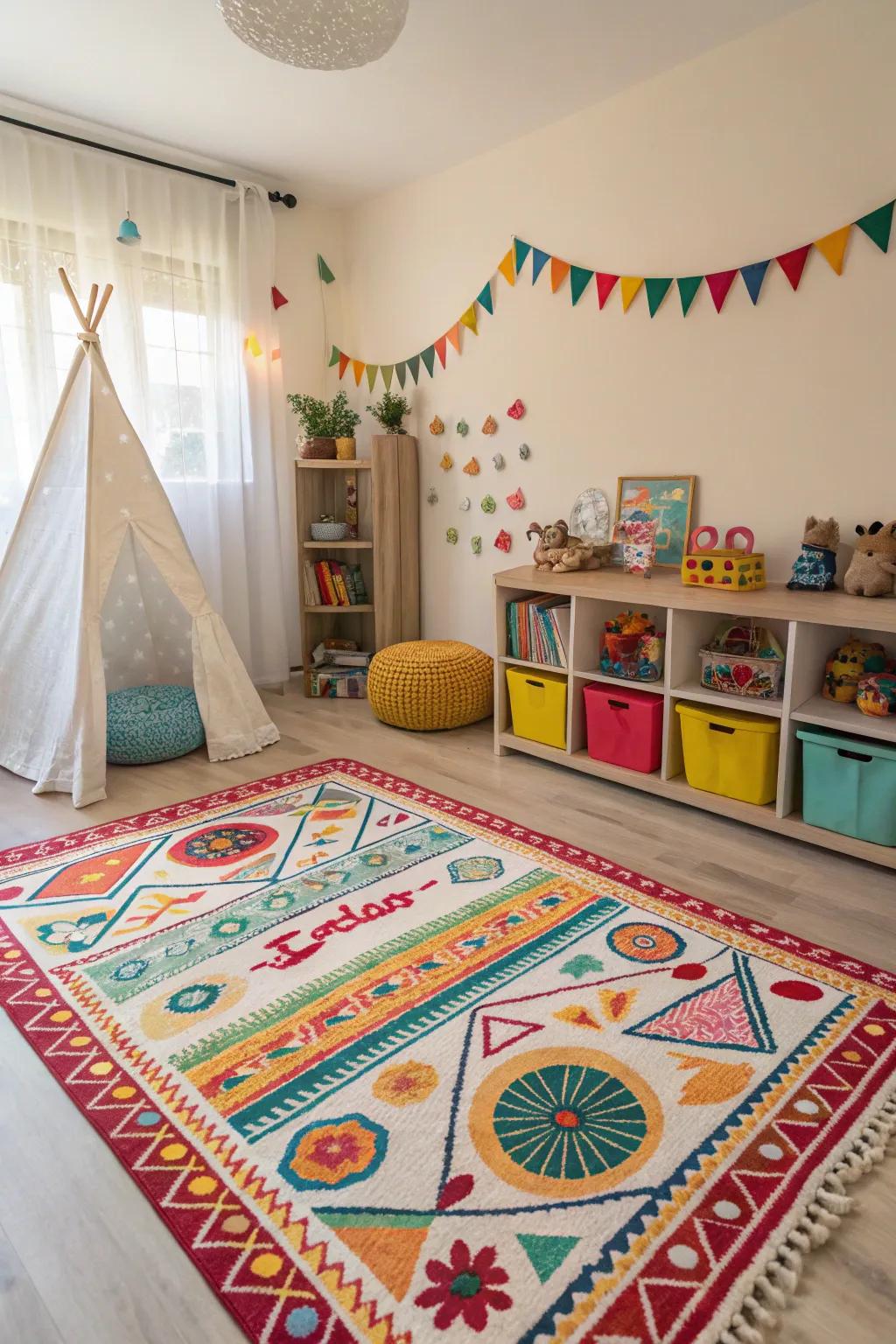 Statement carpets add warmth and personality to any children's room.
