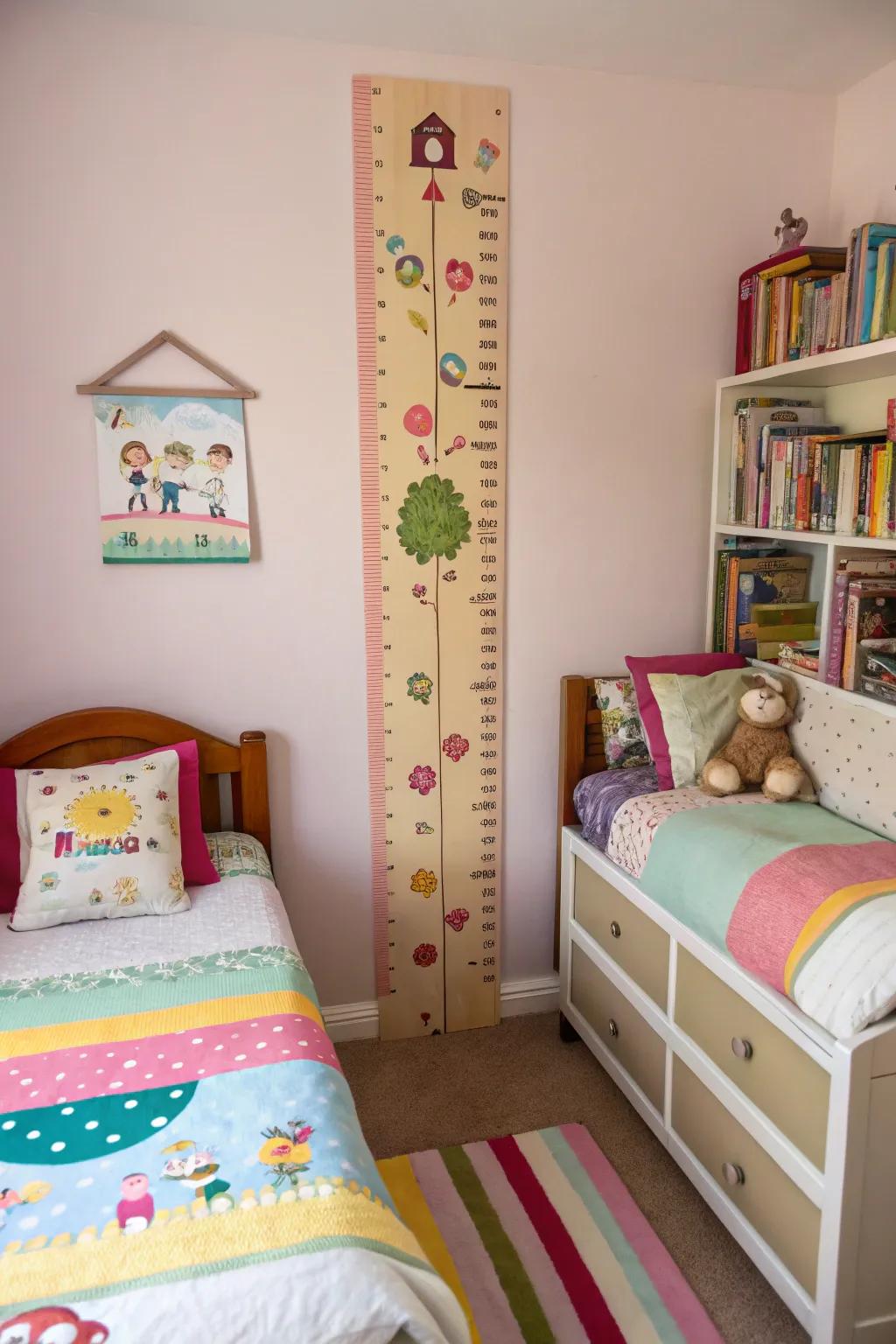 A growth chart adds a personal and meaningful touch.