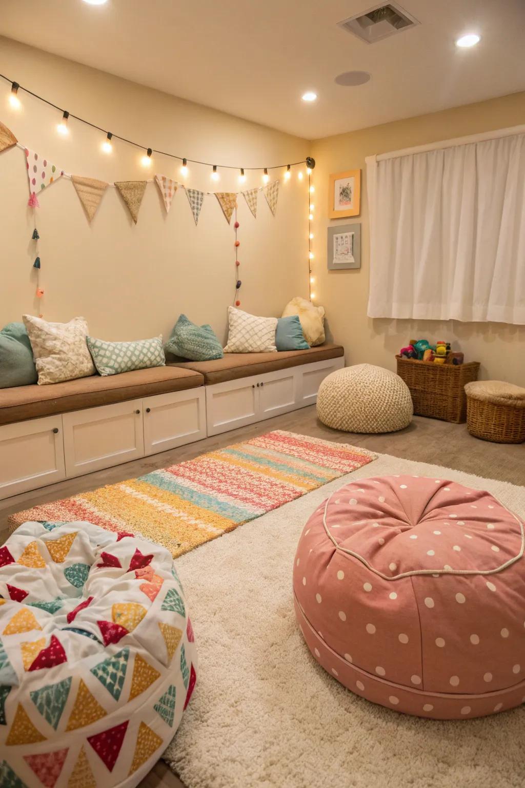 Comfy seating inviting relaxation and togetherness.