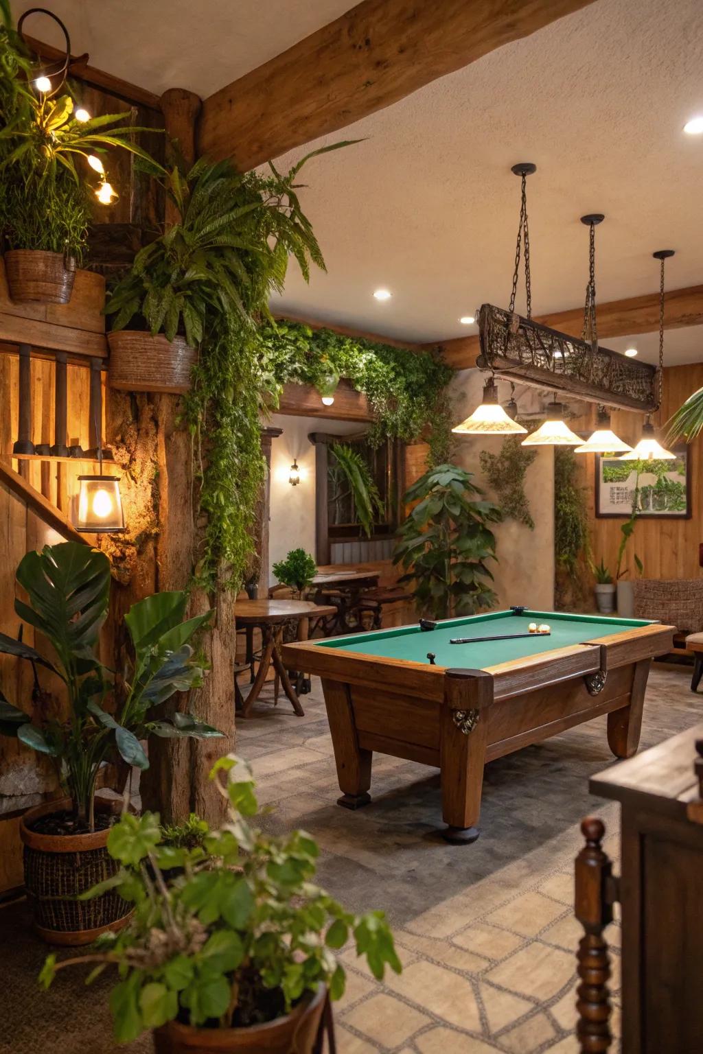 Indoor flora introduces a revitalizing accent to your gaming area.