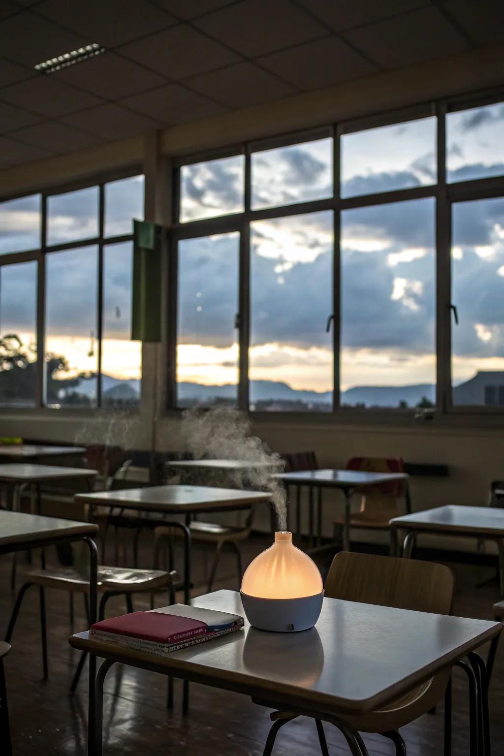 Aromatherapy can enhance the calming atmosphere of a classroom.