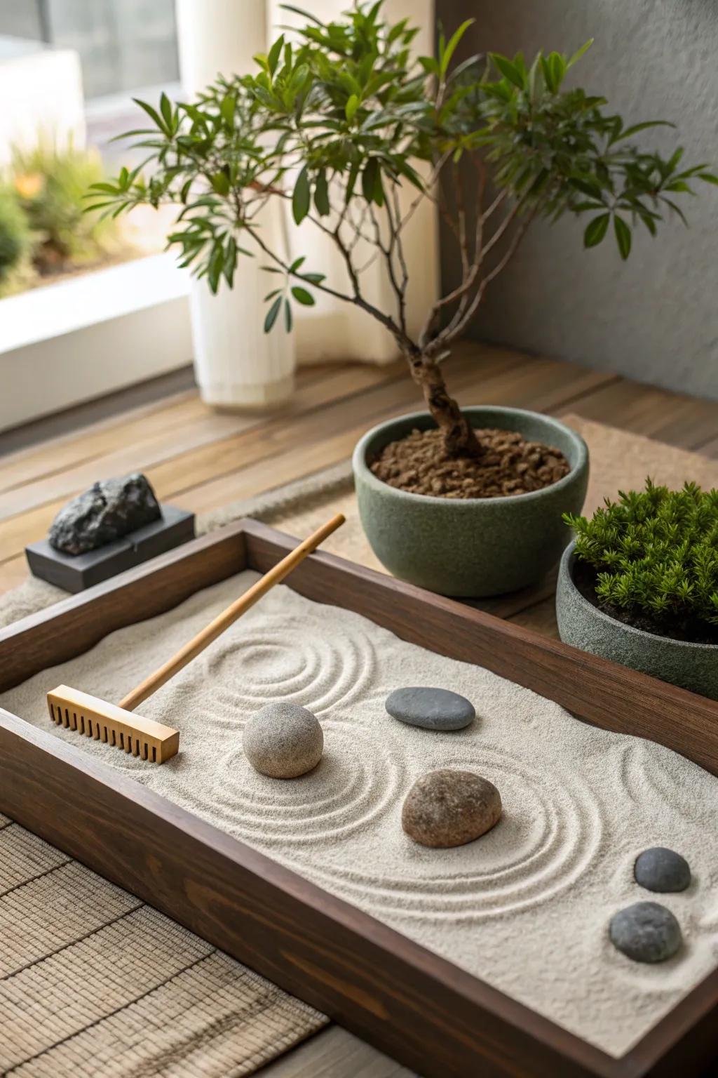 Find tranquility with a zen garden in your calming corner.