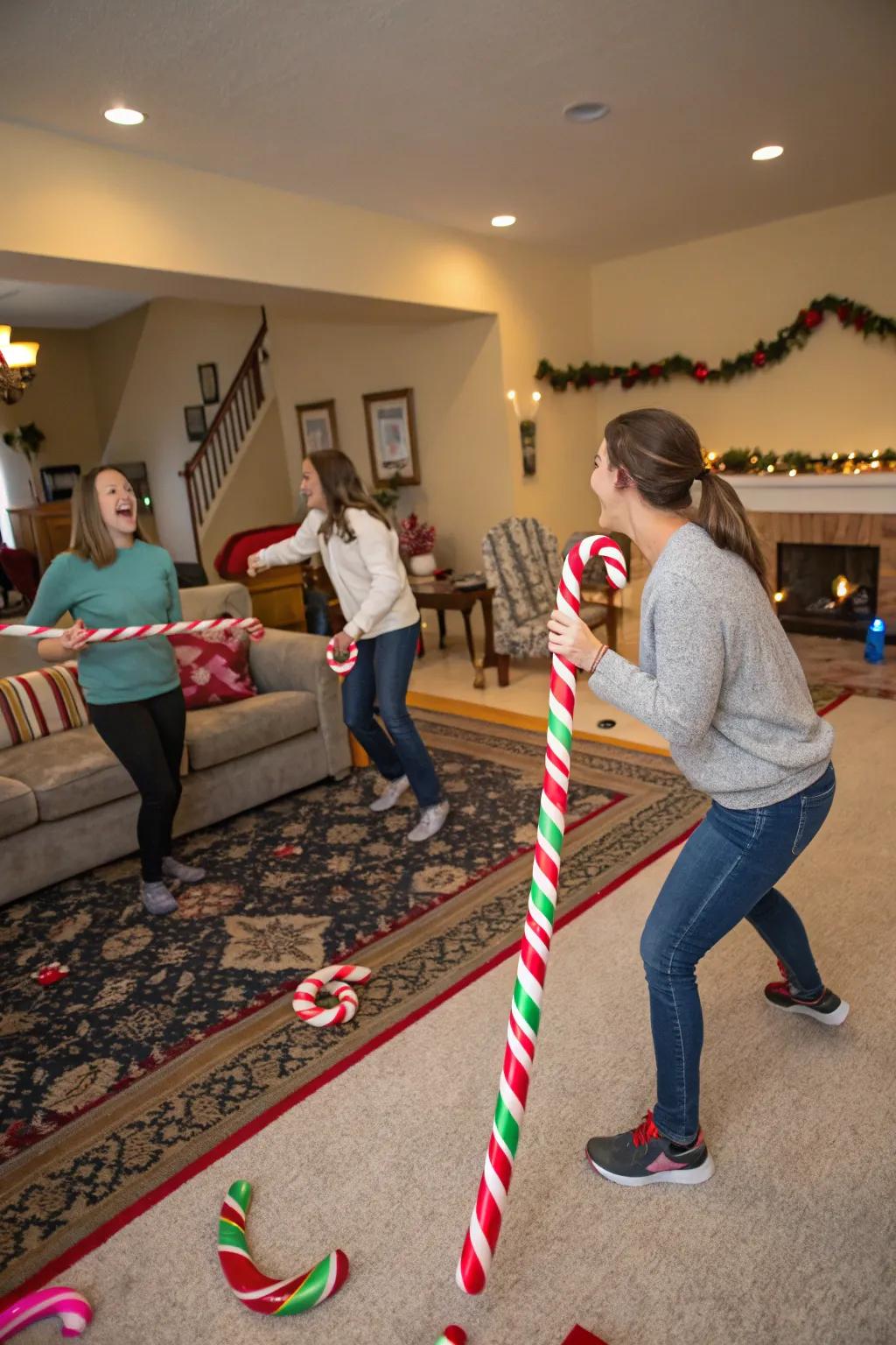 Add excitement with candy cane-themed games.