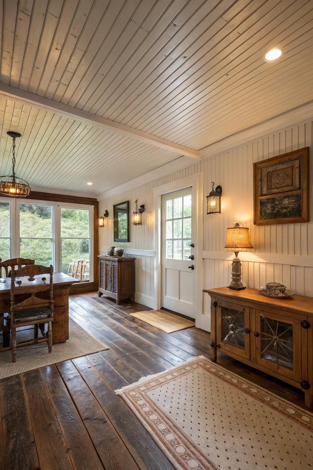 Grooved board facades lend texture and allure to settings inspired by cottages.
