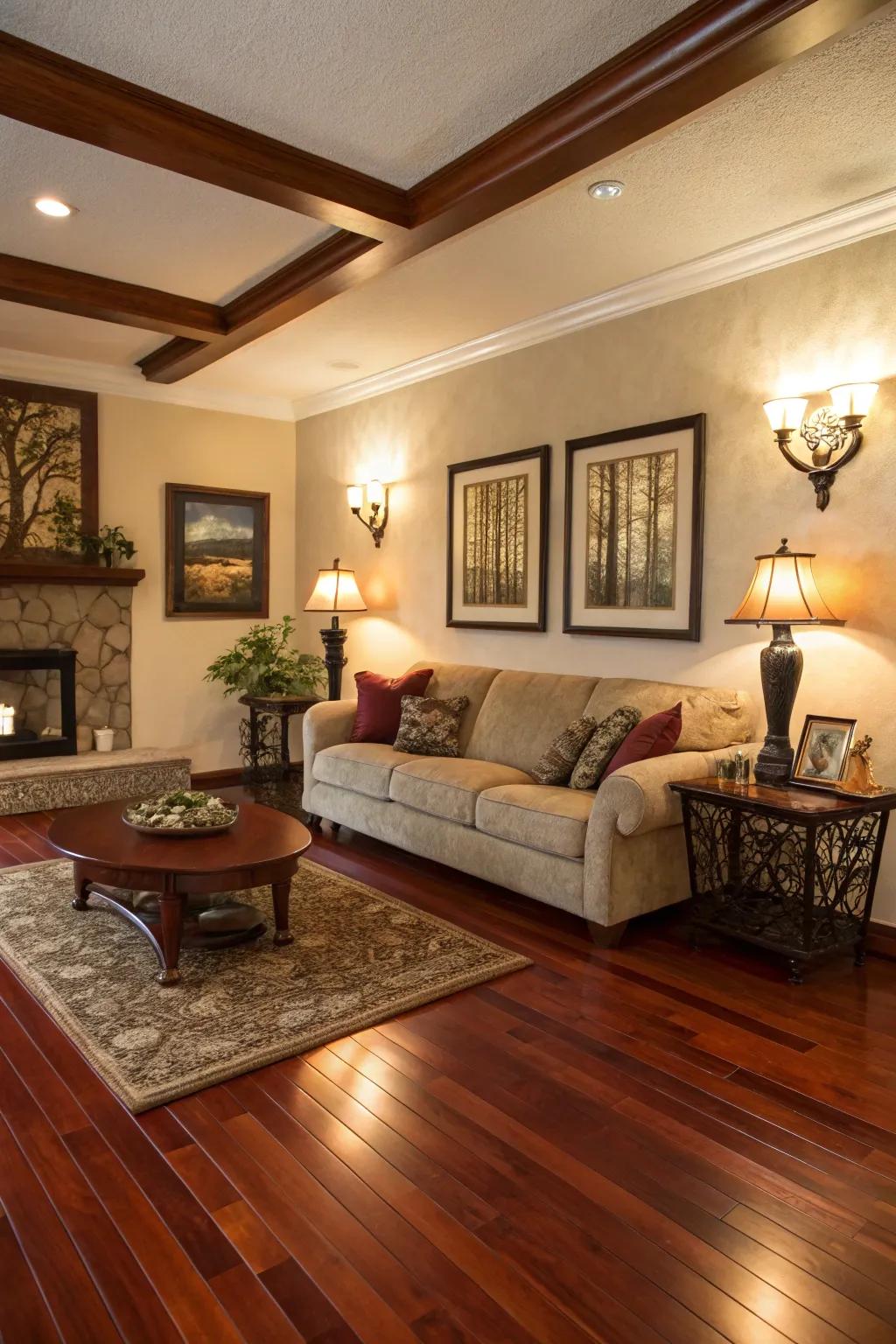 Art pieces unite the room’s visual elements.