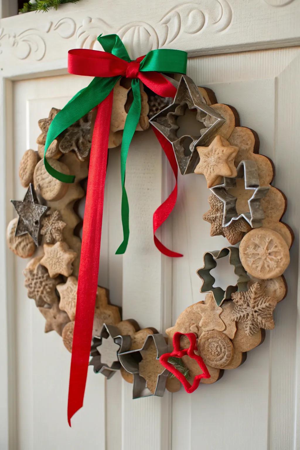 A charming cookie cutter wreath perfect for those who love to bake.