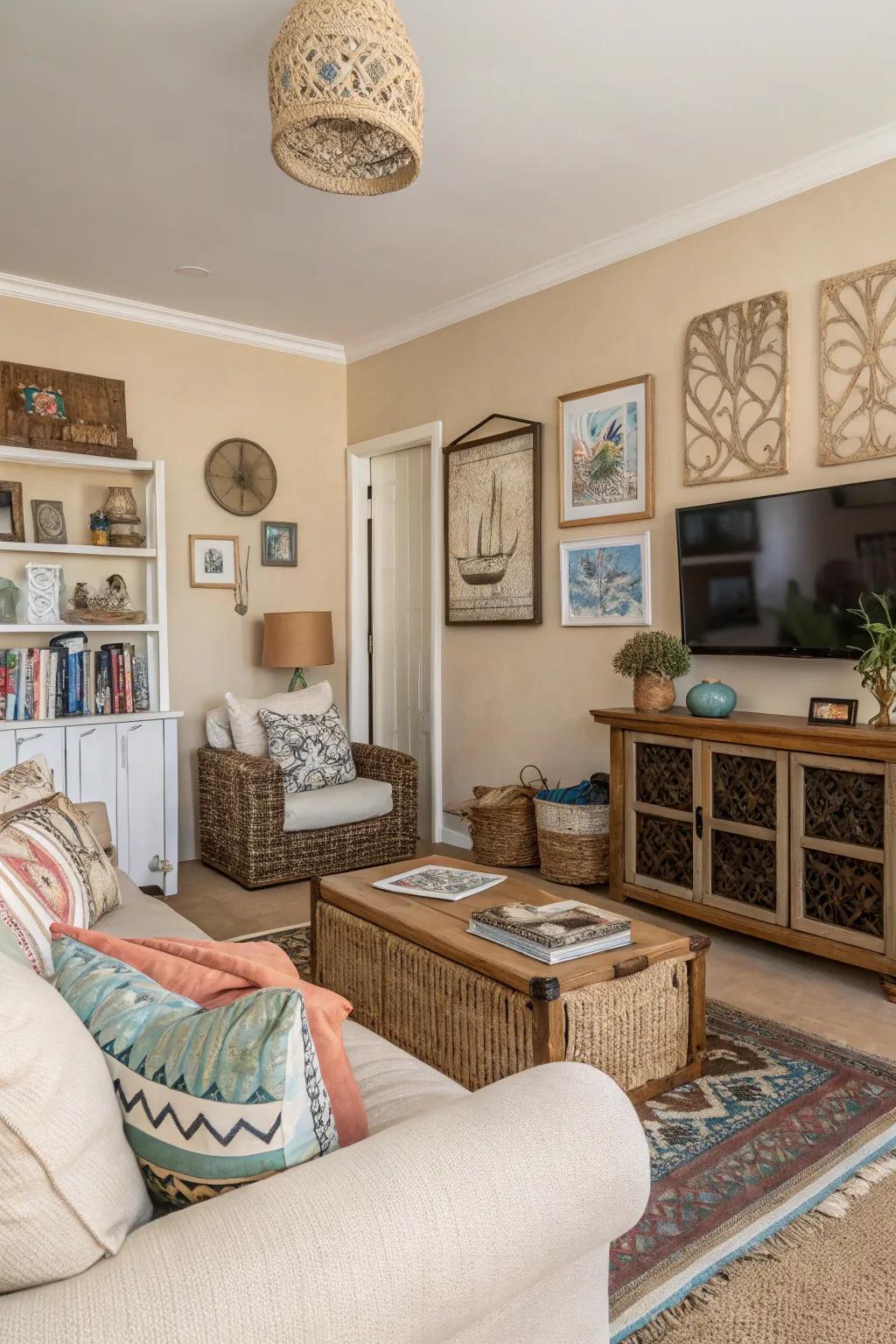 Seashore sand offers a flexible neutral base.