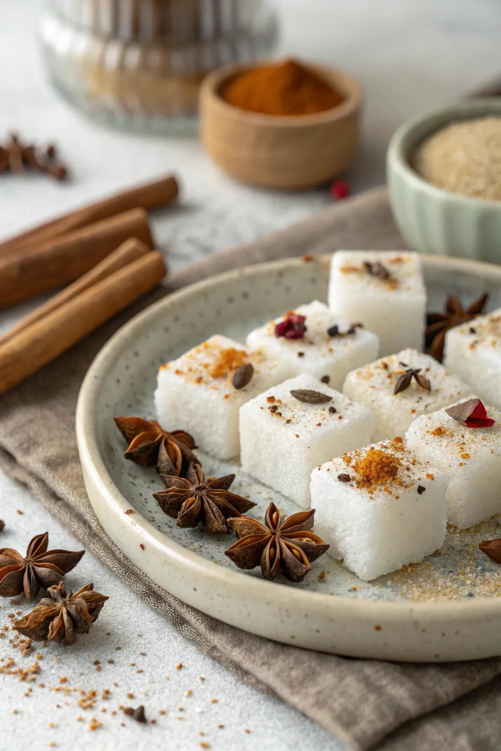 Sweeten your coffee with delightful artisan sugar cubes.